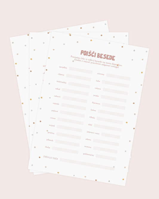 Poišči besede - pikice